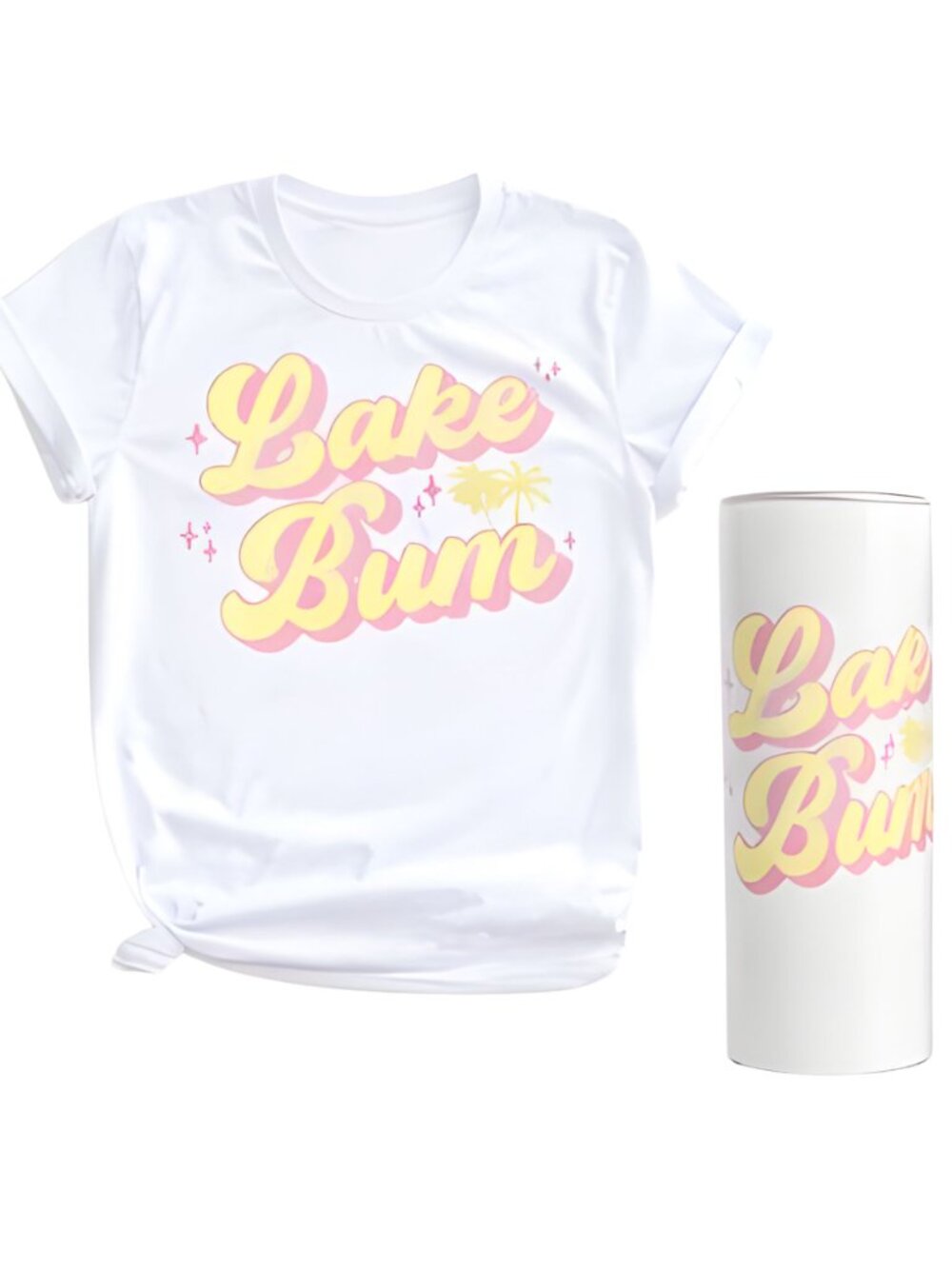 Lake Bum T-Shirt And 20oz Skinny Tumbler Gift Set Bundle